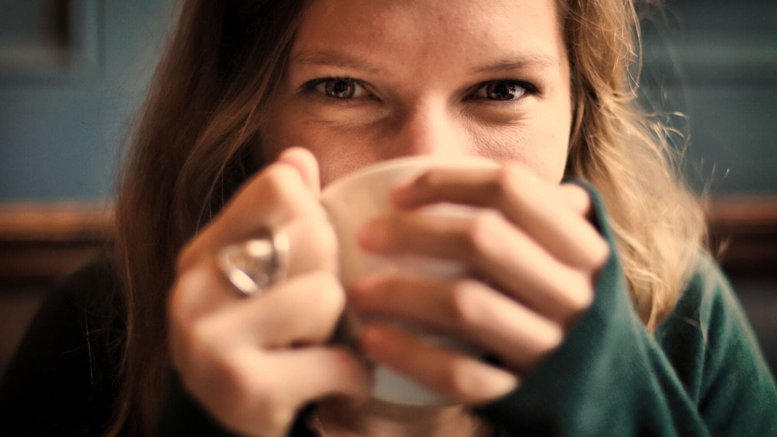 Woman drinking coffee