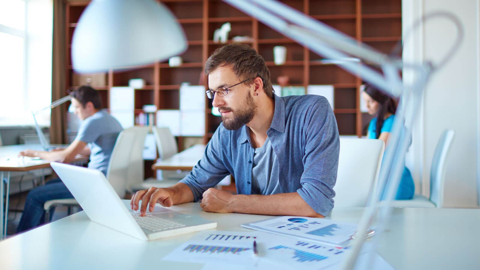 Man working on laptop