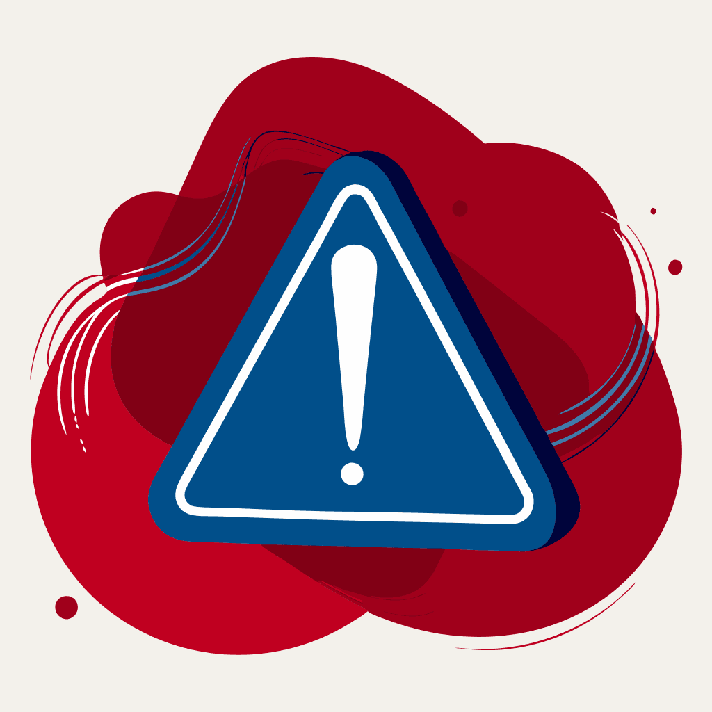 Blue sign with exclamation mark
