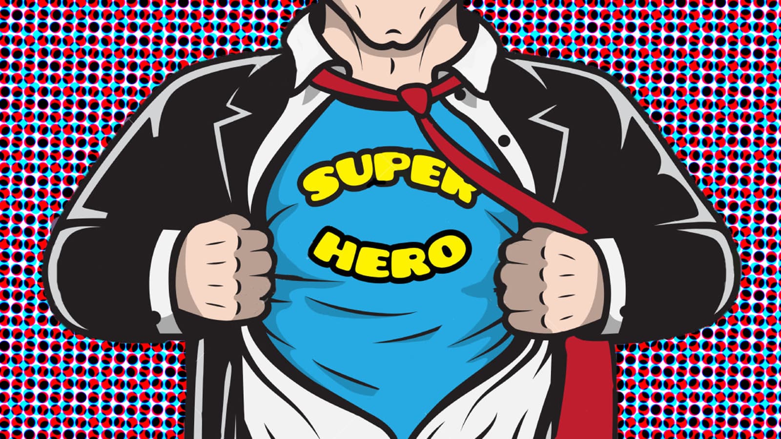 superman holding his shirt open 