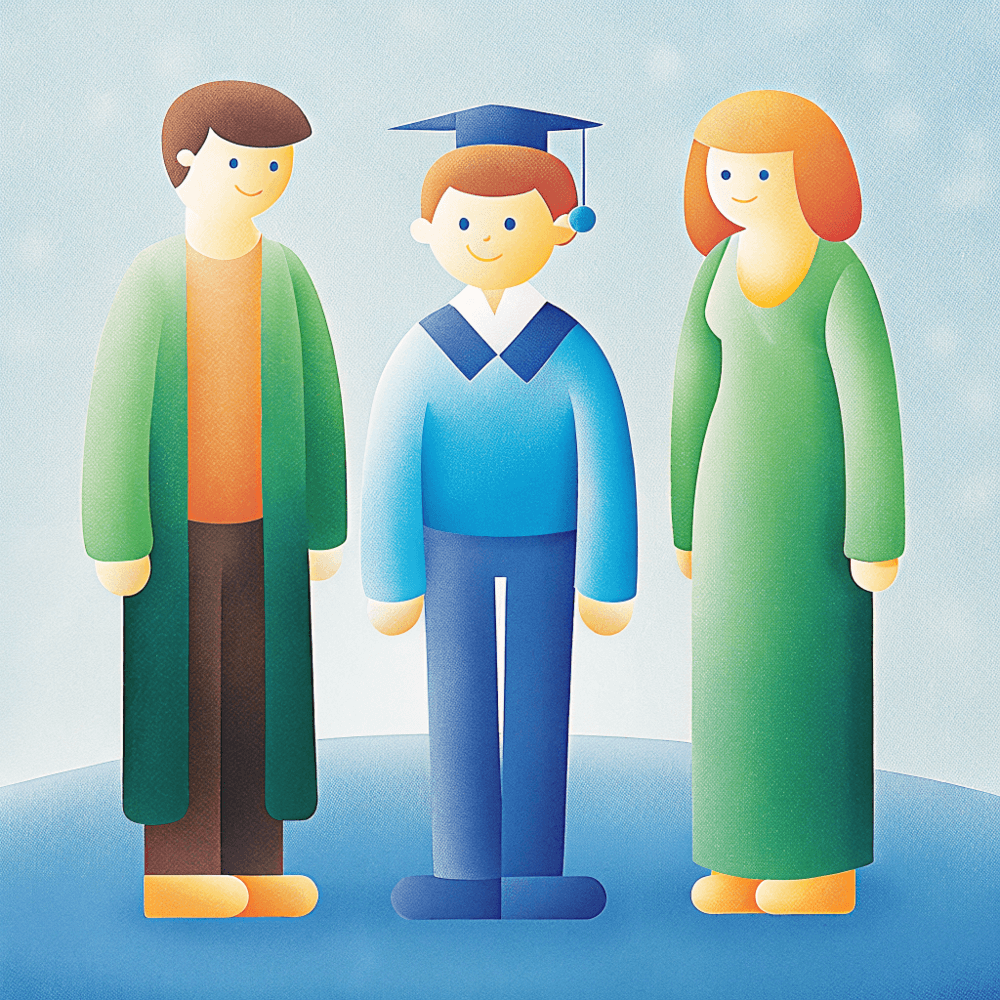 Parents and a college graduate