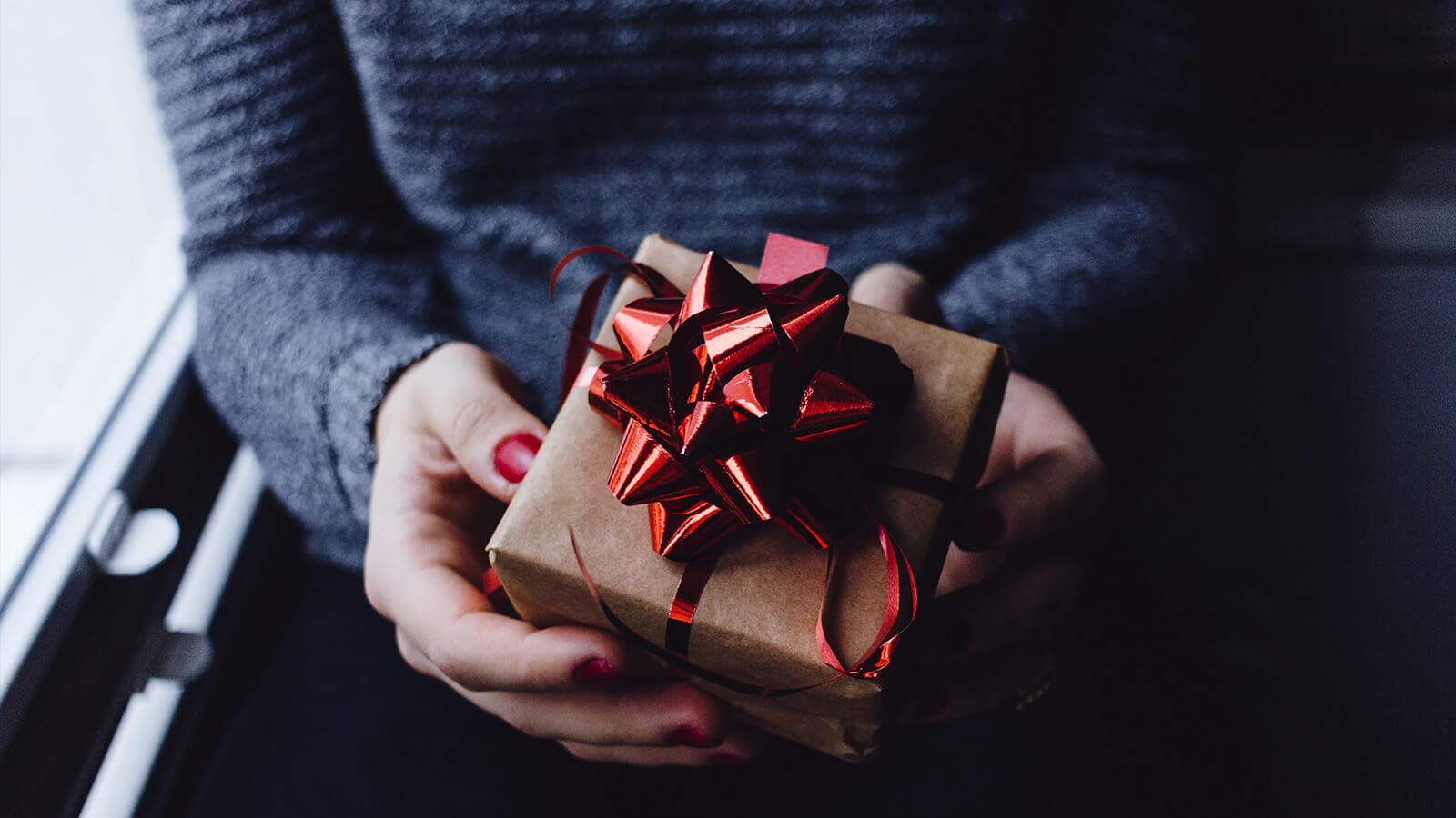 wrapped box with bow 