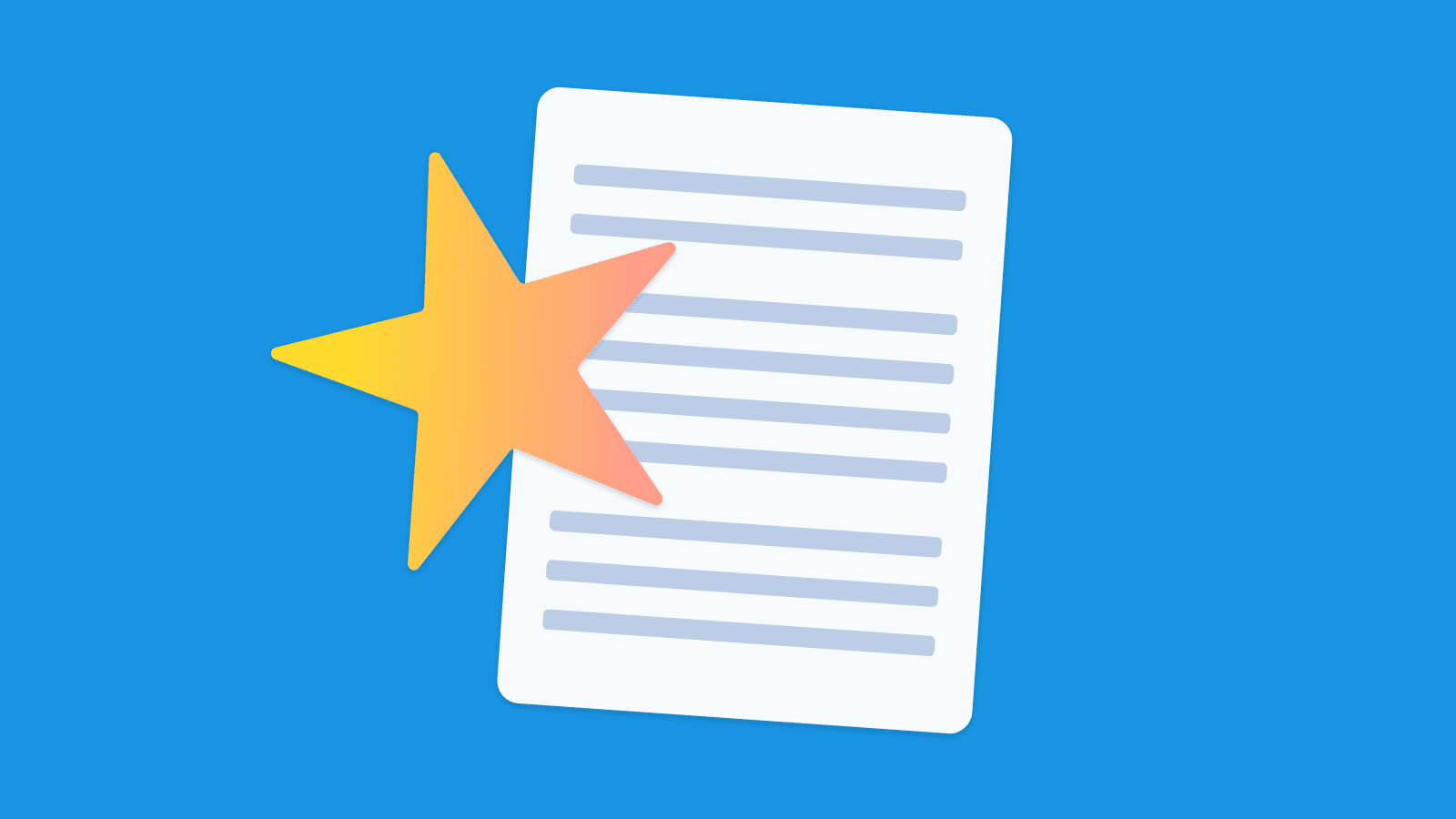 Paper with gold star on top 