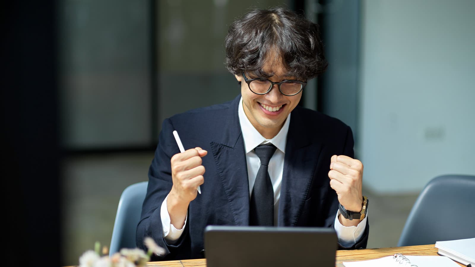 Excited Young Man