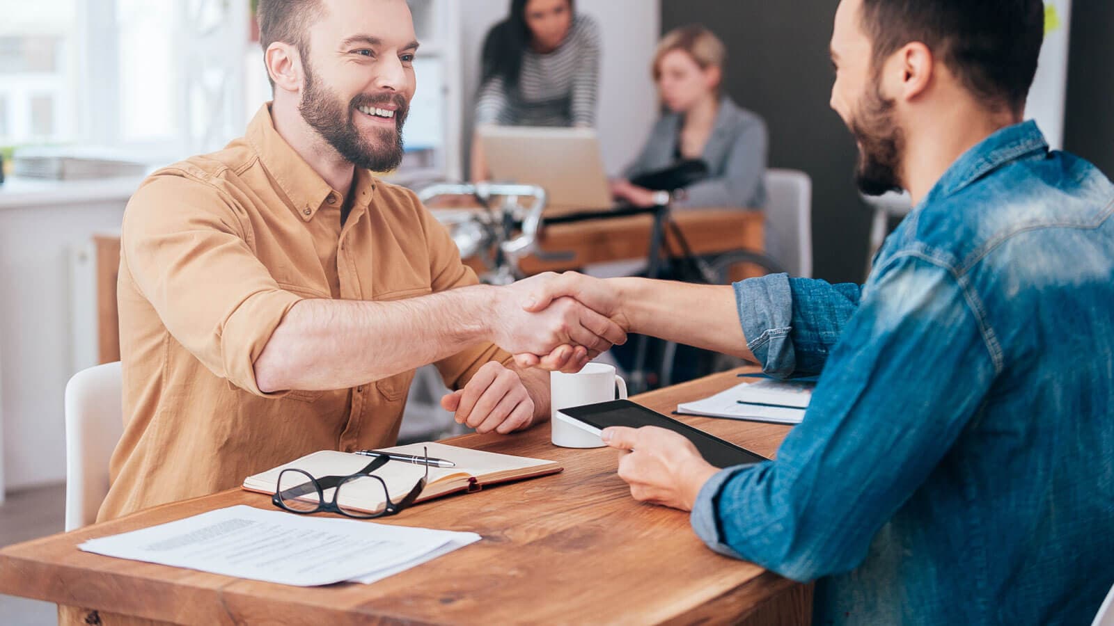 Two men shaking hands