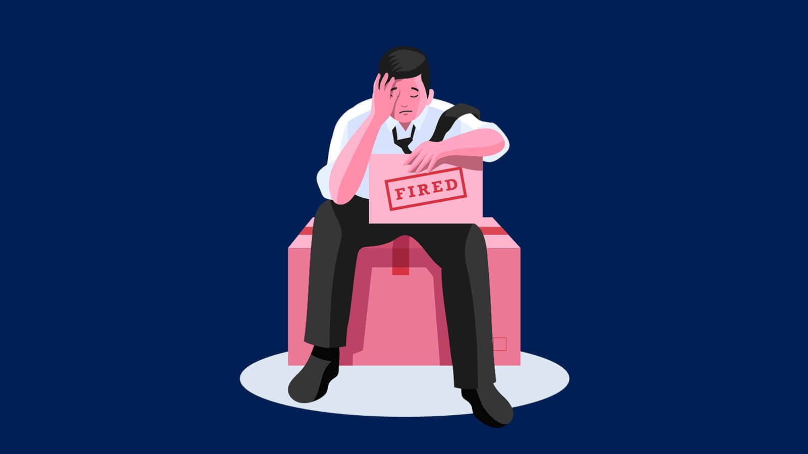 man looking sad after being fired