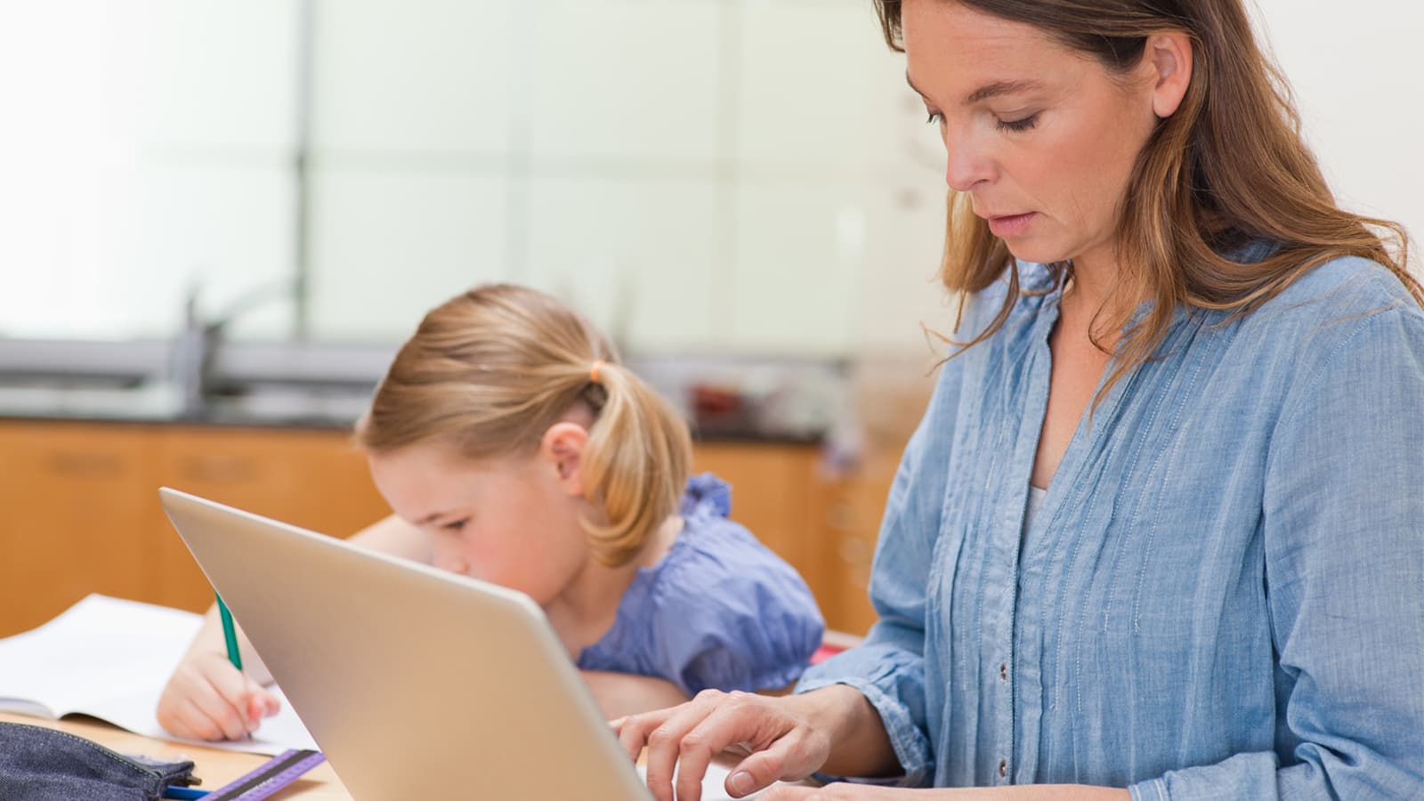 woman on computer