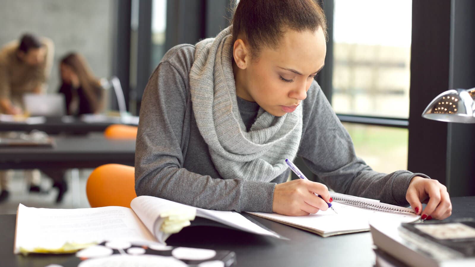 Student studying