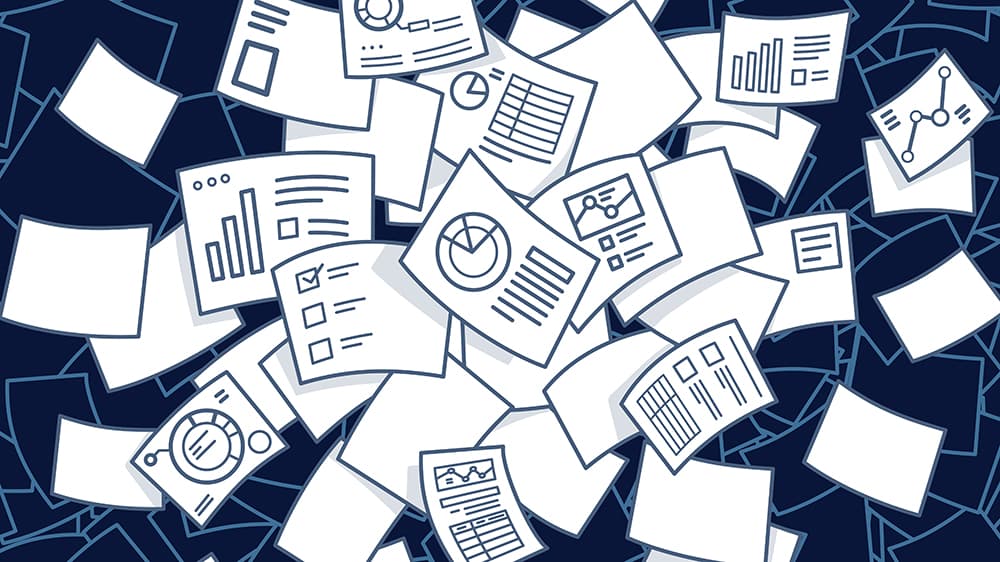 Messy pile of papers