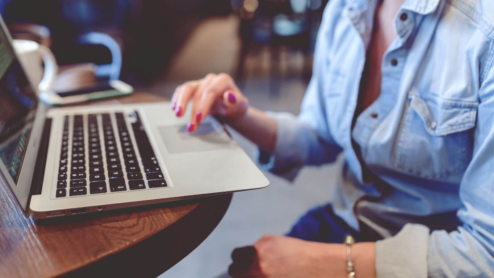 Woman working on laptop