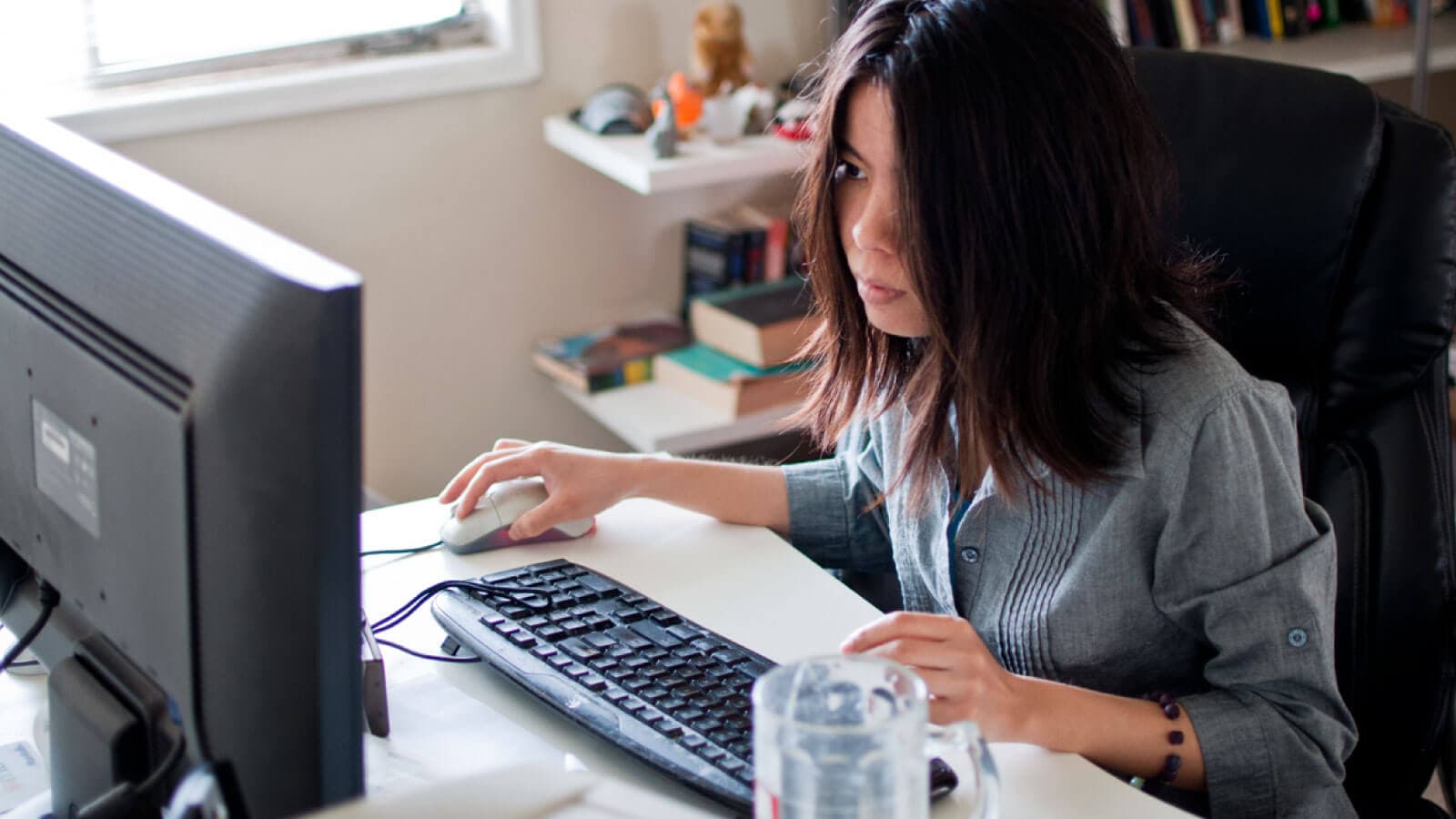 Woman working on computer