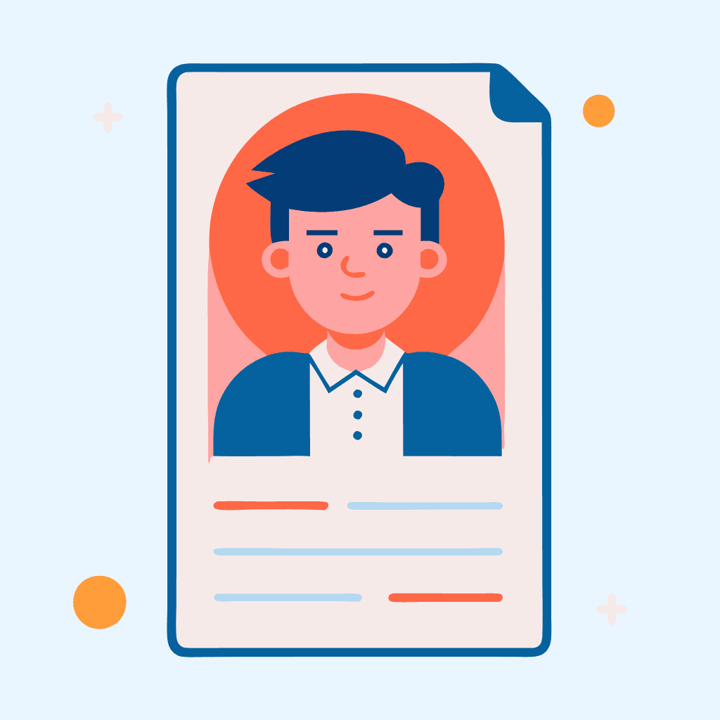 Picture of a man on a resume