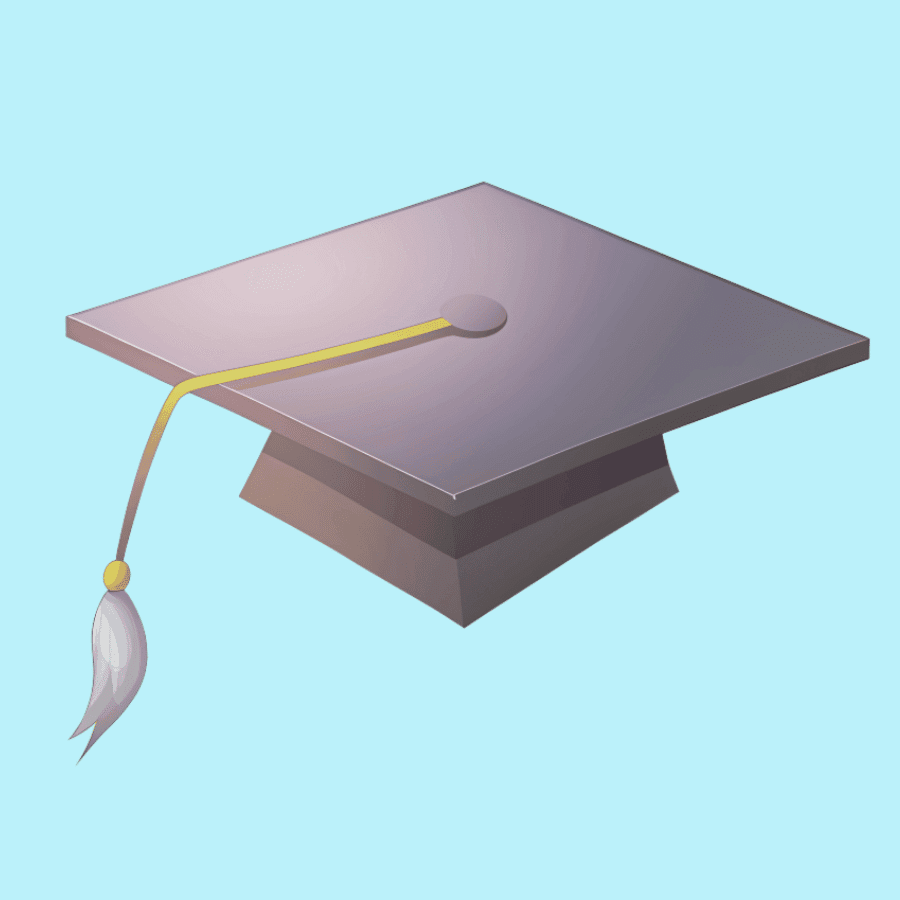 graduation cap on a blue background