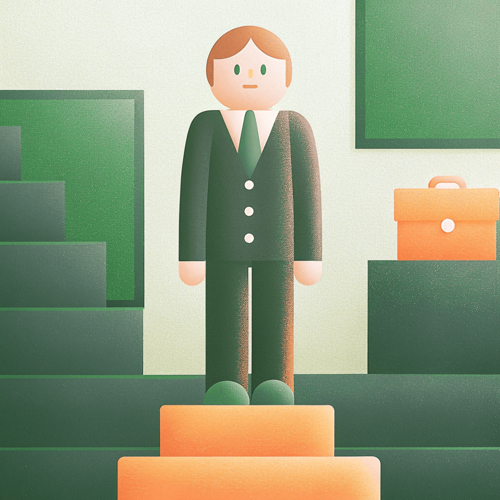 A professional going down the career ladder