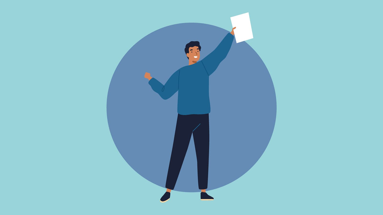 Man with new resume