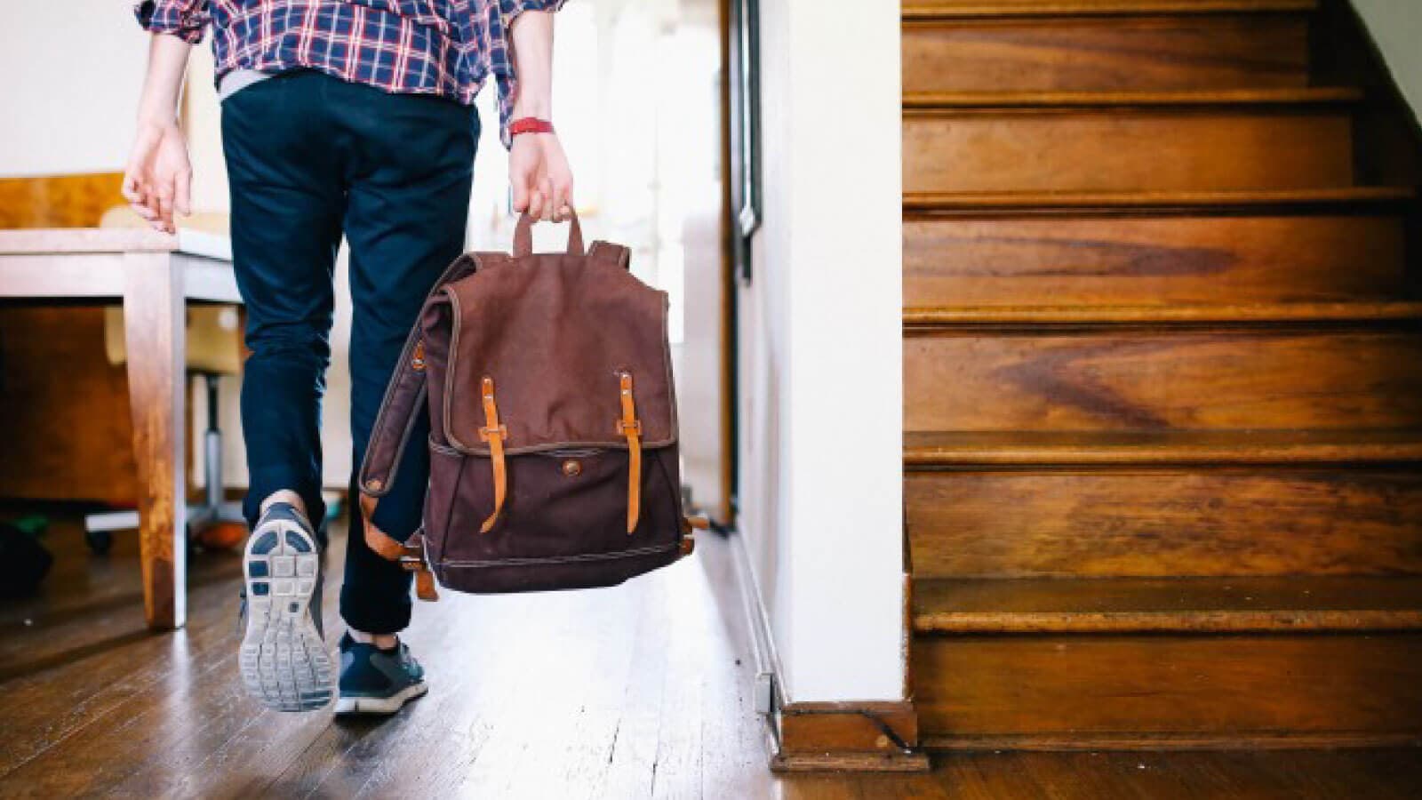 Man carrying backback
