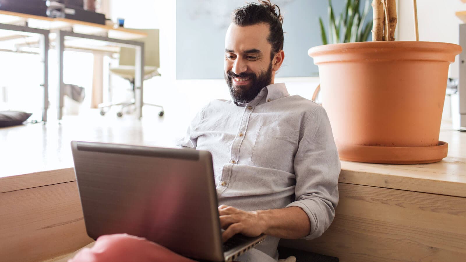Man working on laptop