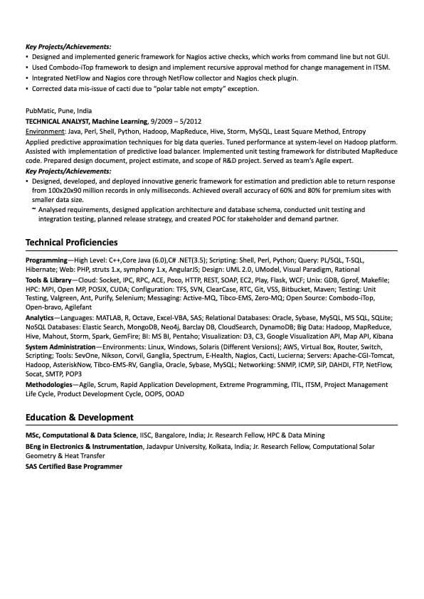 Data Scientist resume example page 2