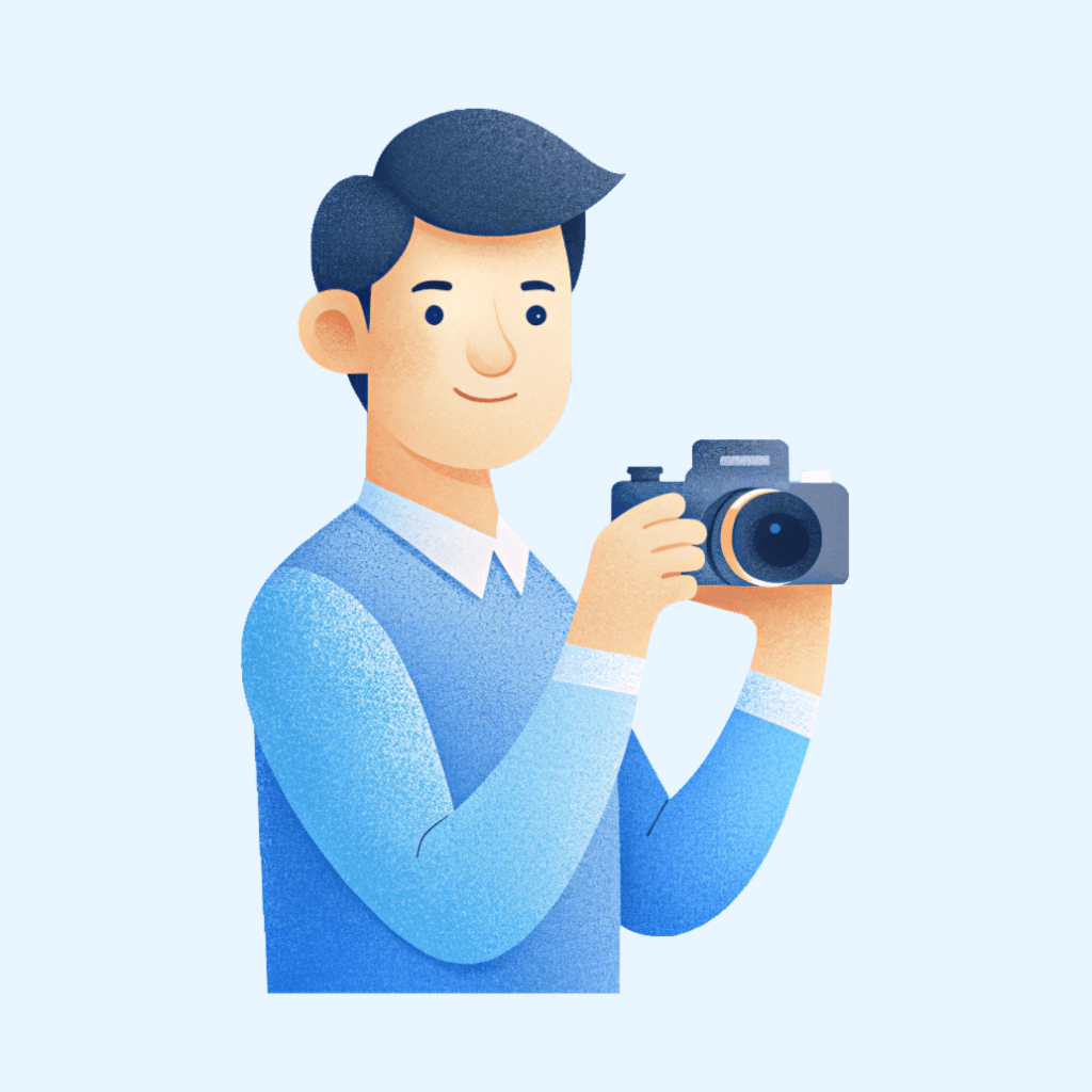man holding camera