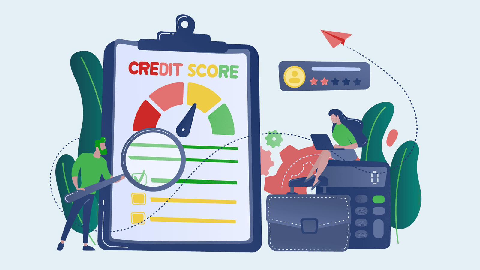 People checking credit score
