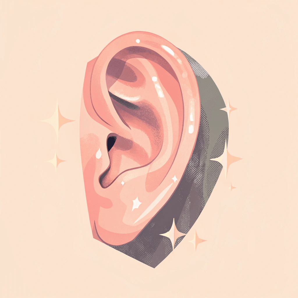 ear with stars around it
