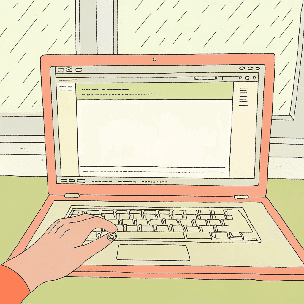 person typing on a laptop