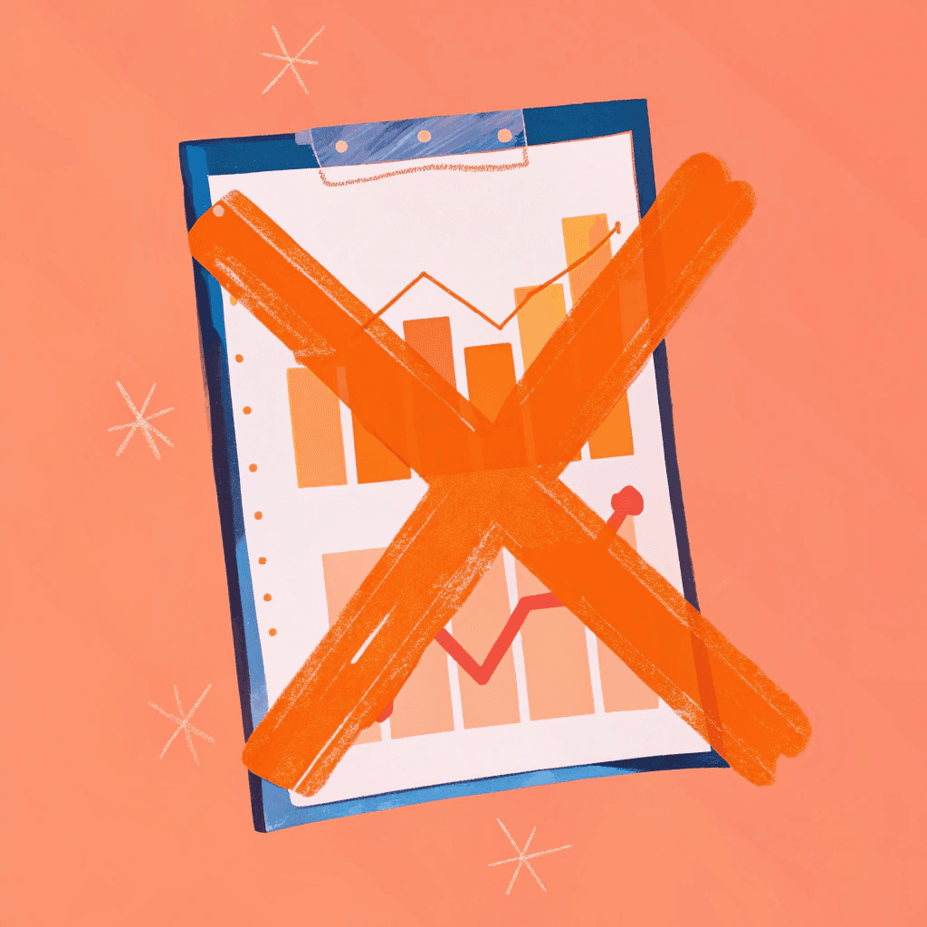 chart on a piece of paper crossed out