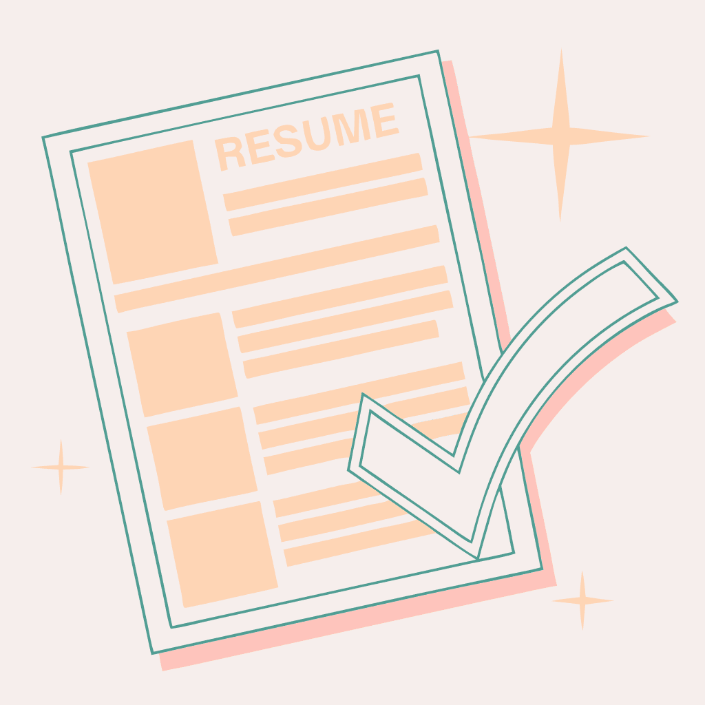 resume with a checkmark