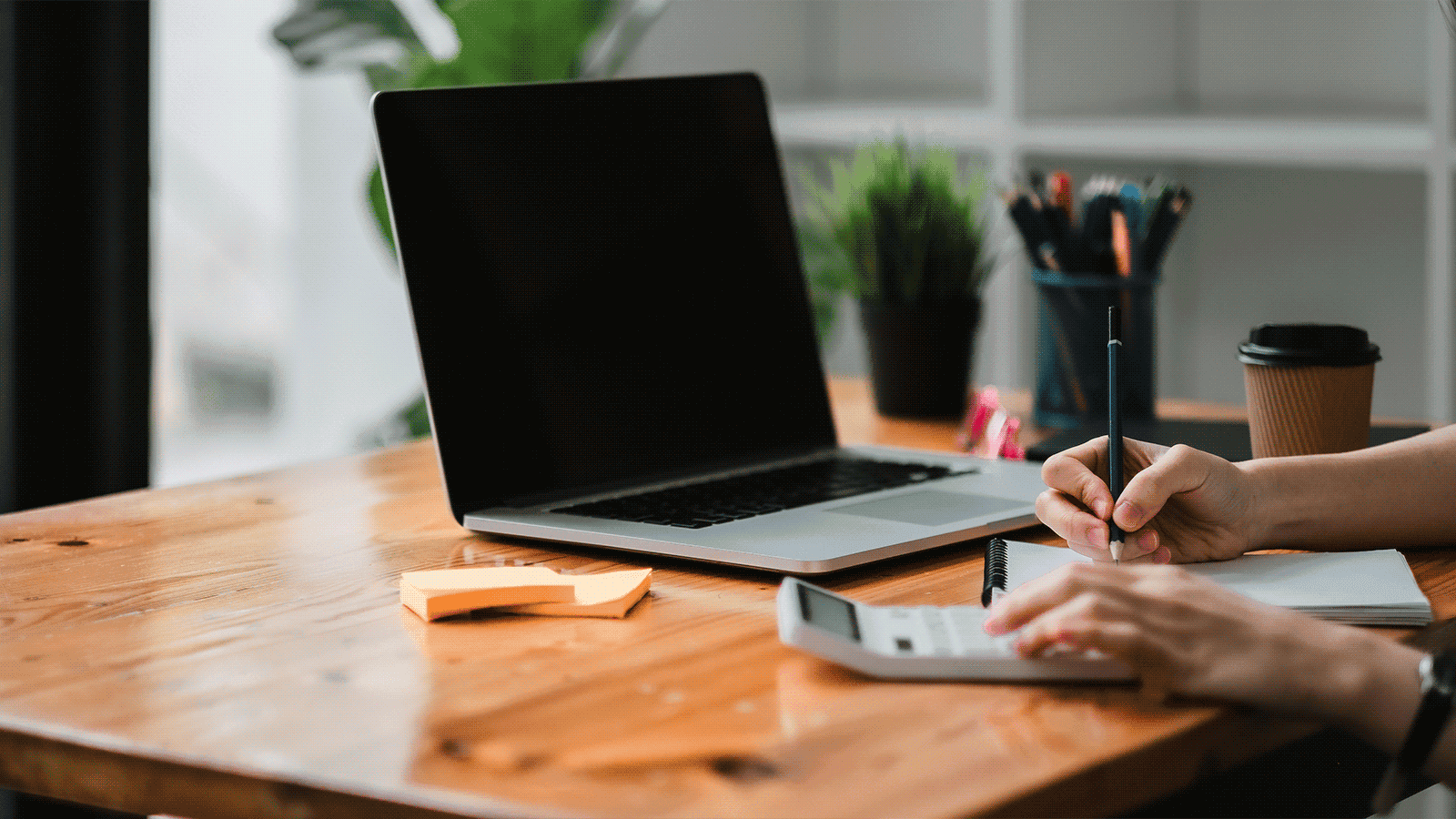 Writing a list with computer in background