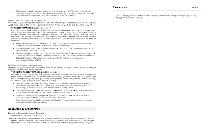 IT Project Manager resume example page 2