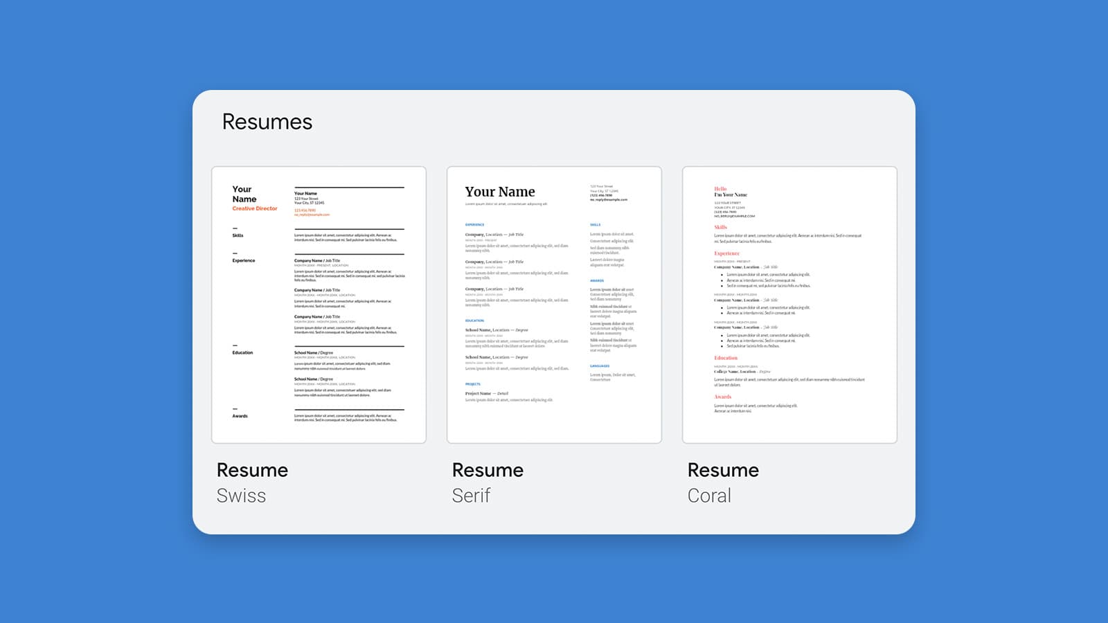Google Doc Resume Template