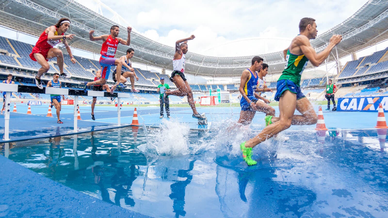 Athletes competing