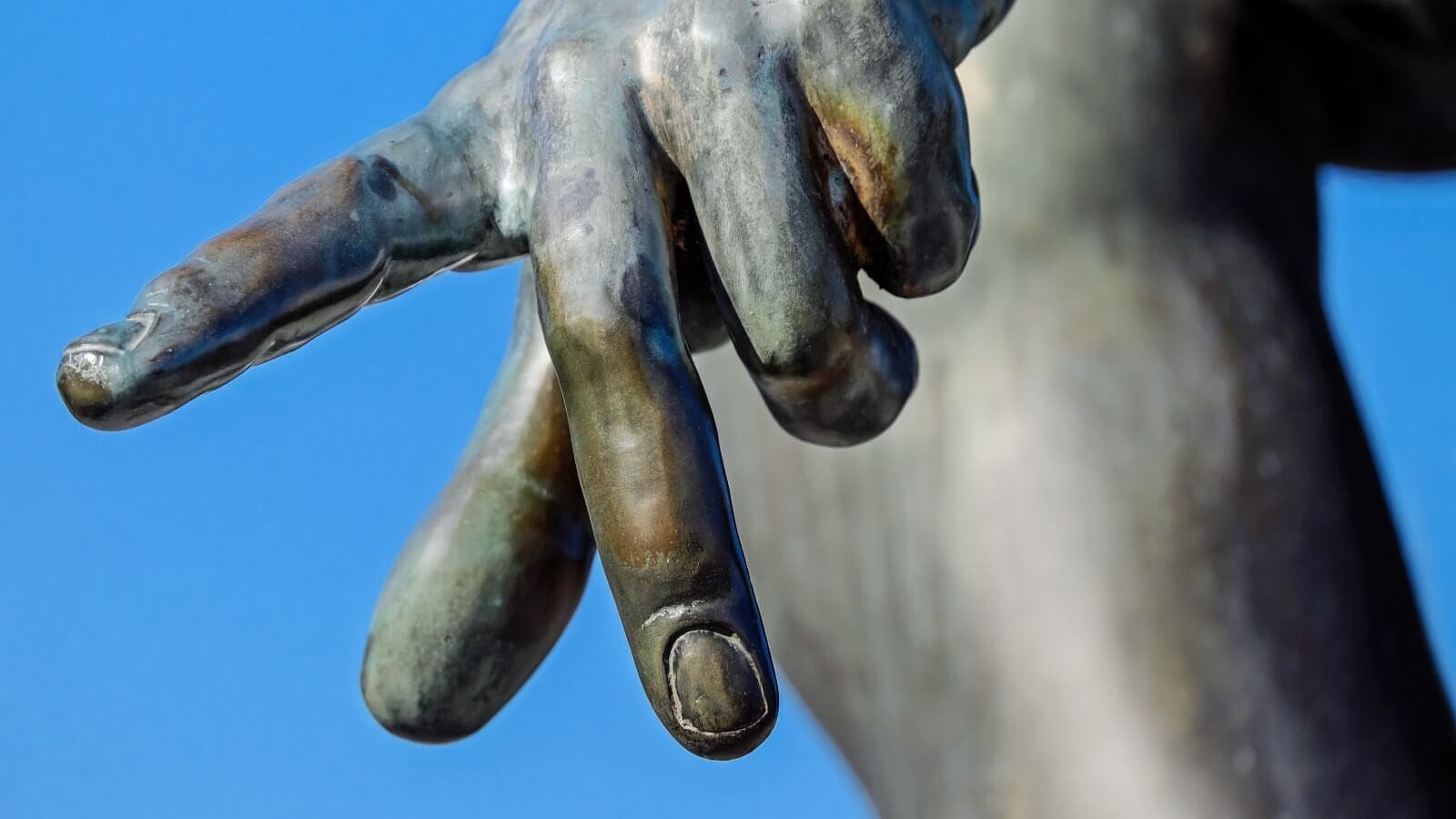 A statue's hand