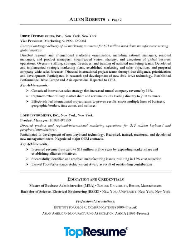 Executive Resume Samples